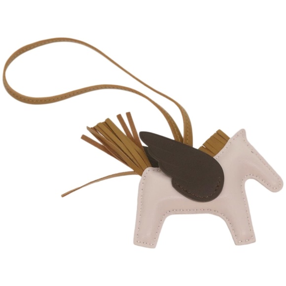 HERMES Rodeo PM Charm Leather Brown Pink Auth 65249SA - Picture 1 of 13